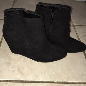 Wedge Black Booties